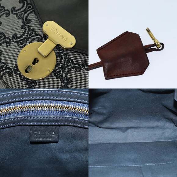 CELINE Triomphe Canvas Shoulder Bag Gray - Picture 11 of 13